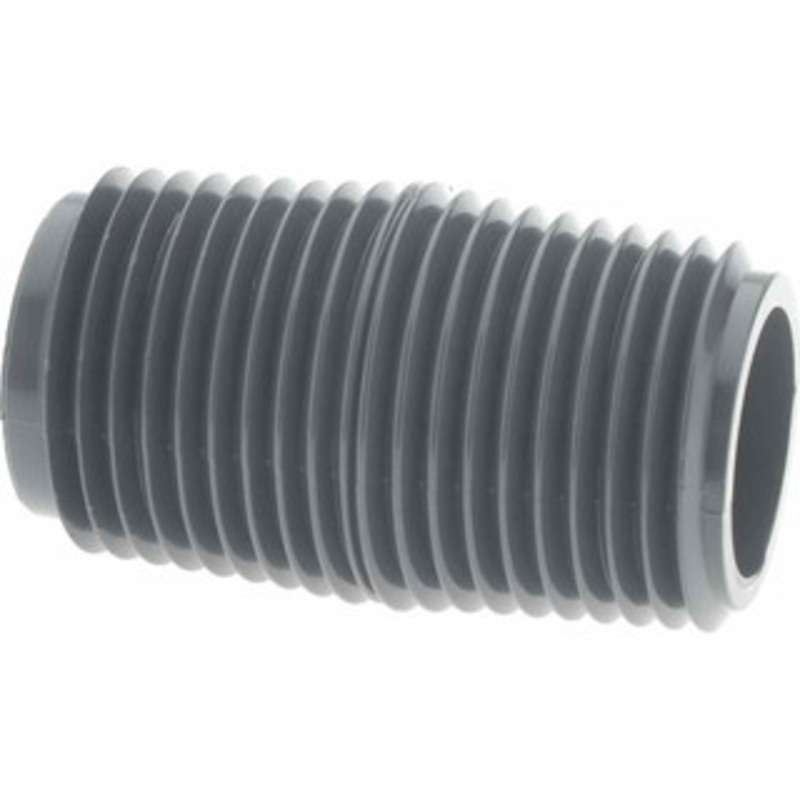 Value Collection 1/2 Pipe, 1-1/2 Long PVC Threaded Plastic Pipe Nipple Schedule 80, Gray 882-015 – 37004447