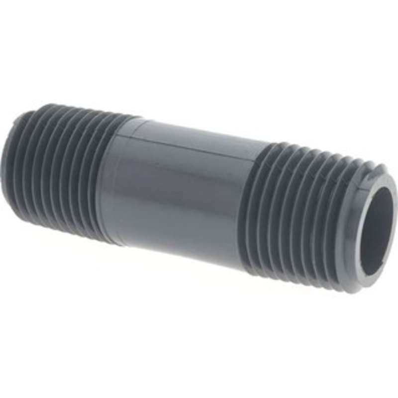 Value Collection 1/2 Pipe, 2-1/2 Long PVC Threaded Plastic Pipe Nipple Schedule 80, Gray 882-025 – 37004462