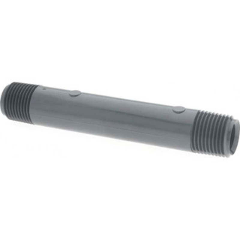 Value Collection 1/2 Pipe, 5 Long PVC Threaded Plastic Pipe Nipple Schedule 80, Gray 882-050 – 37004512