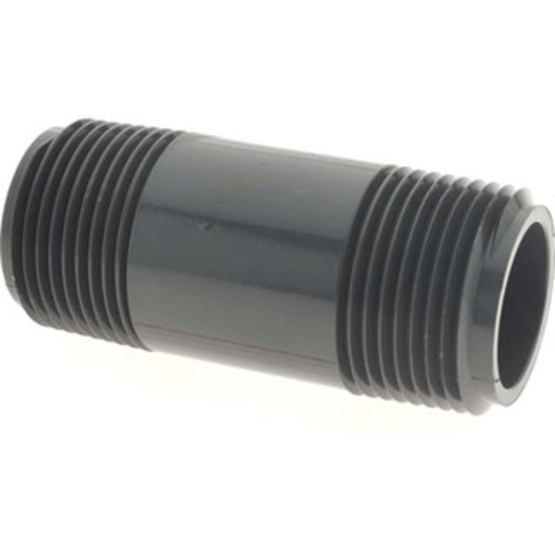 Value Collection 1 Pipe, 3 Long PVC Threaded Plastic Pipe Nipple Schedule 80, Gray 884-030 – 37004686