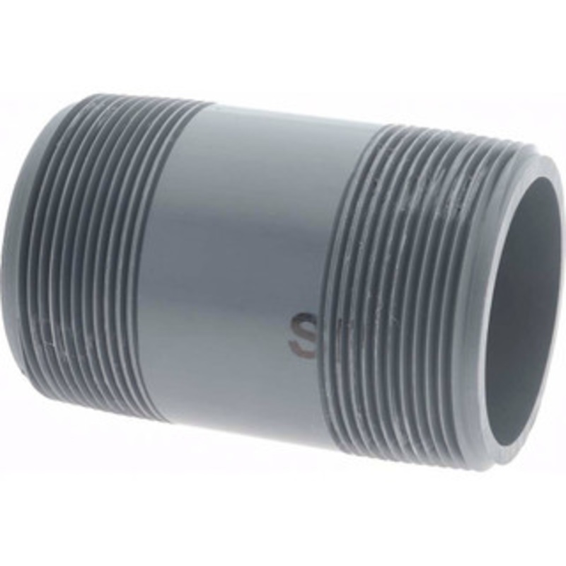 Value Collection 2 Pipe, 3-1/2 Long PVC Threaded Plastic Pipe Nipple Schedule 80, Gray 887-035 – 37004975
