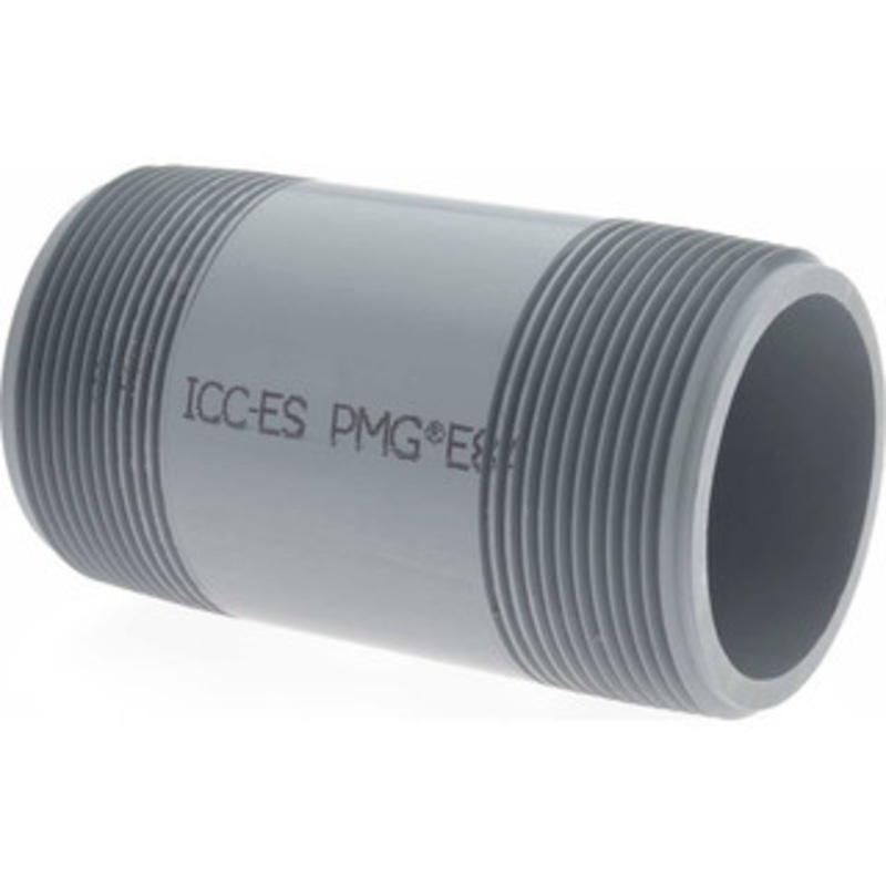 Value Collection 2 Pipe, 4 Long CPVC Threaded Plastic Pipe Nipple Schedule 80, Gray 887-040C – 37005469