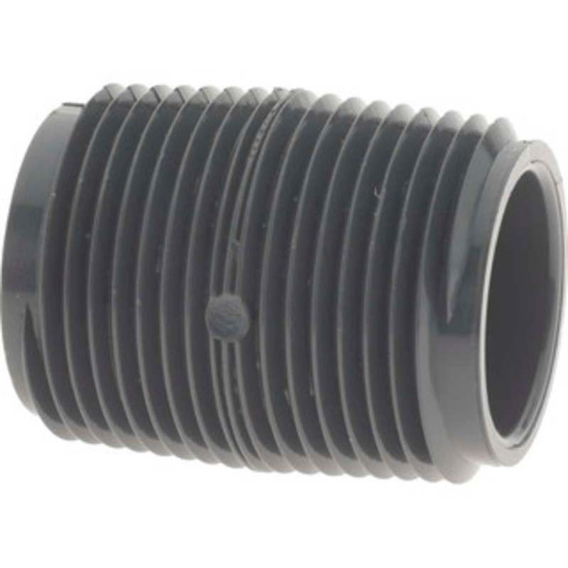 Value Collection 3/4 Pipe, 1-3/8 Long PVC Threaded Plastic Pipe Nipple Schedule 80, Gray 883-005 – 37004546
