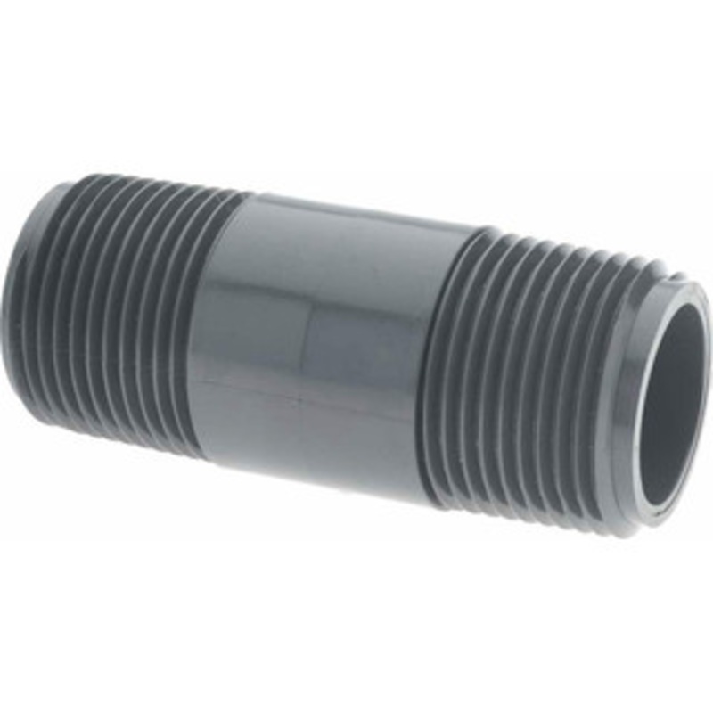 Value Collection 3/4 Pipe, 2-1/2 Long PVC Threaded Plastic Pipe Nipple Schedule 80, Gray 883-025 – 37004579