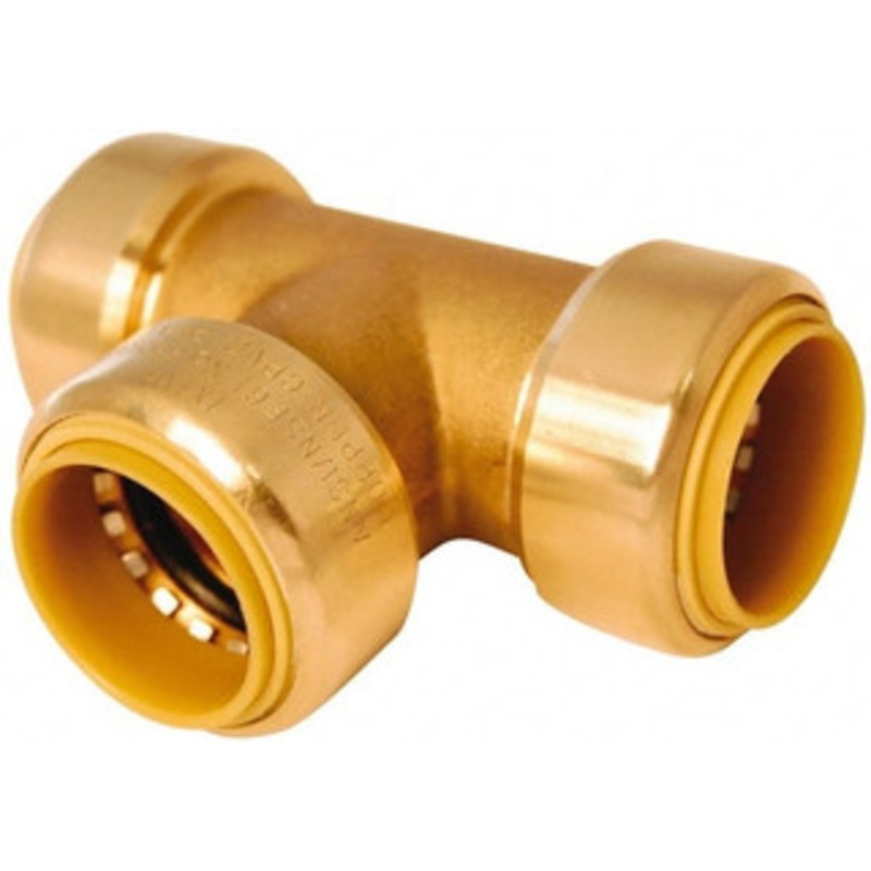 Value Collection 3/4 x 3/4 x 1/2 Outside Diam, 5/8 Standard, Brass Push-to-Connect Tube Union Tee 200 Max psi, Tube to Tube Connection, EPDM O-Ring 6632-443 – 70769971