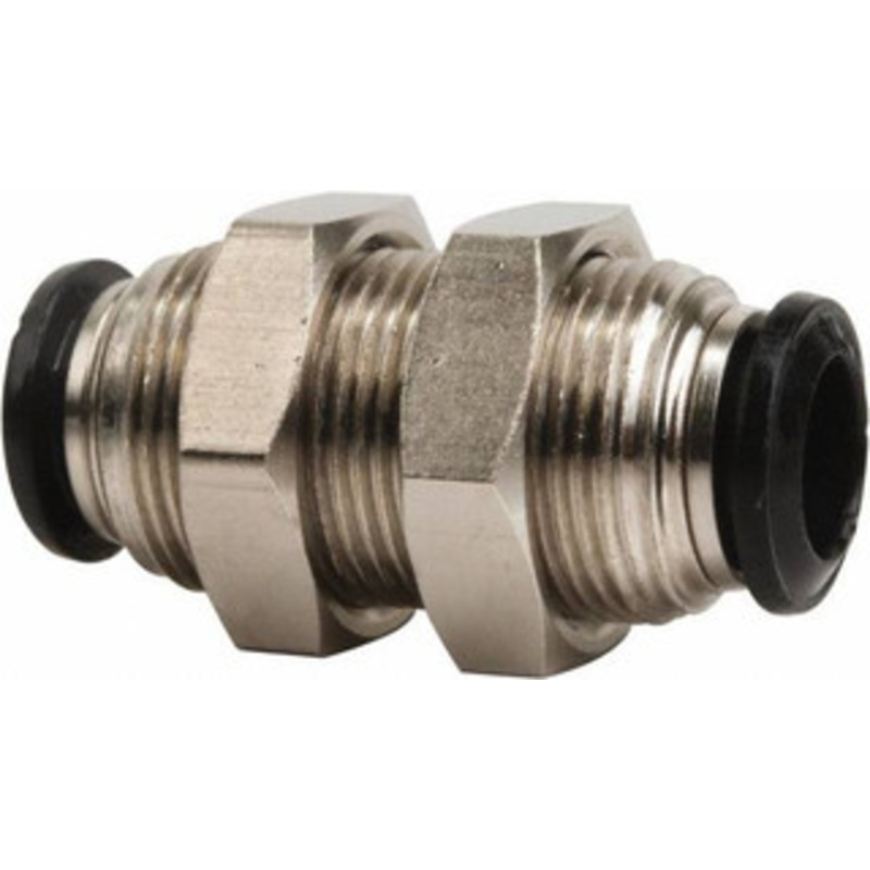 Value Collection 8mm Outside Diam, Nickel Plated Brass Push-to-Connect Tube Bulkhead Union 250 Max psi, Tube to Tube Connection, Buna O-Ring 2556508865PRO – 61761334