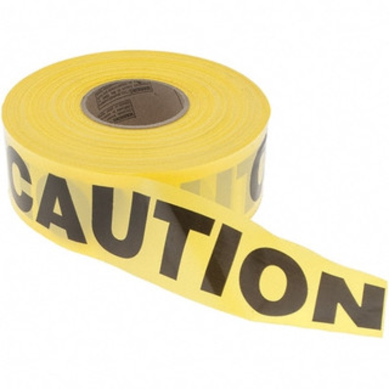 Value Collection 1,000 ft. Long x 3 Wide Roll, Polyethylene, Black & Yellow Barricade Tape Message: CAUTION BDNA-24290 – 61651949