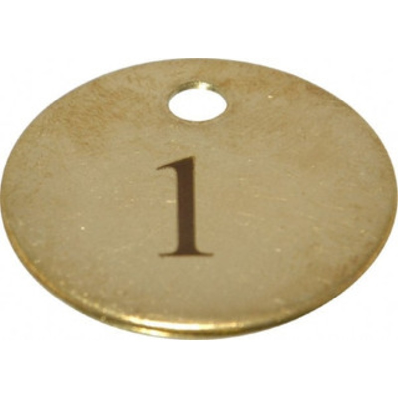 Value Collection 1-1/4 High x 1-1/4 Long, 1 to 25, English Safety & Facility Numbered Tag 1 Side, Brass 40013-36929206 – 36928331