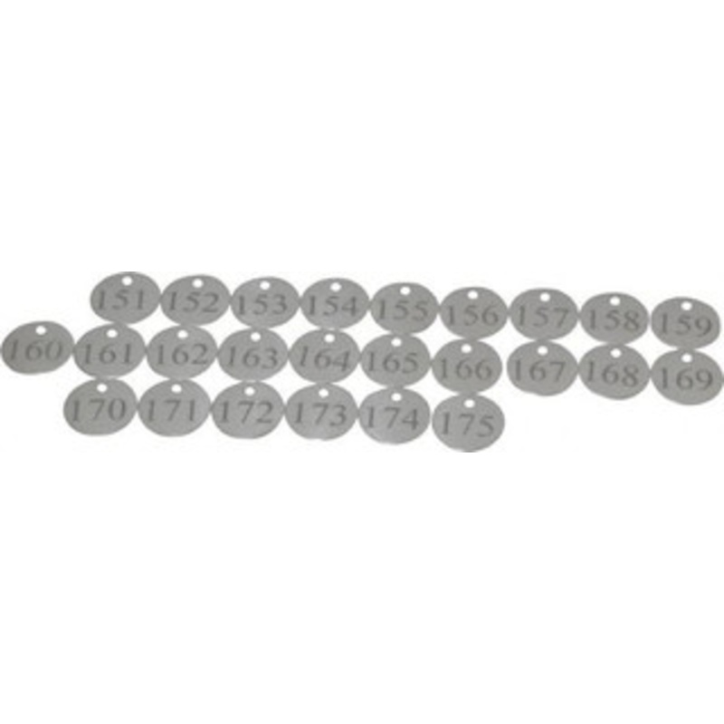 Value Collection 1-1/4 High x 1-1/4 Long, 151 to 175, English Safety & Facility Numbered Tag 1 Side, Aluminum 40039-36929479 – 36928554