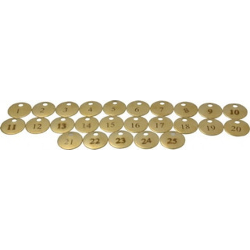 Value Collection 1 High x 1 Long, 1 to 25, English Safety & Facility Numbered Tag 1 Side, Brass 40003-36929172 – 36928257