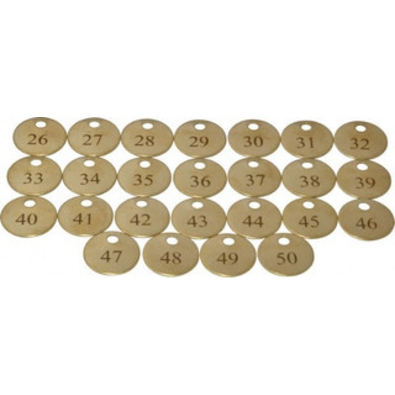 Value Collection 1 High x 1 Long, 26 to 50, English Safety & Facility Numbered Tag 1 Side, Brass 40004-36929172 – 36928265