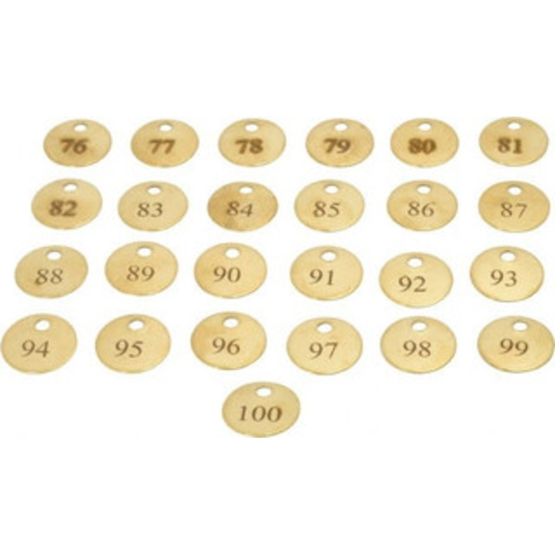 Value Collection 1 High x 1 Long, 76 to 100, English Safety & Facility Numbered Tag 1 Side, Brass 40006-36929172 – 36928281