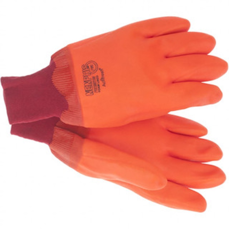 Value Collection 12 Pairs Size L PVC Coated Work Gloves Knit Wrist Cuff, Orange/White, Paired BD-MEM6700F – 81012817