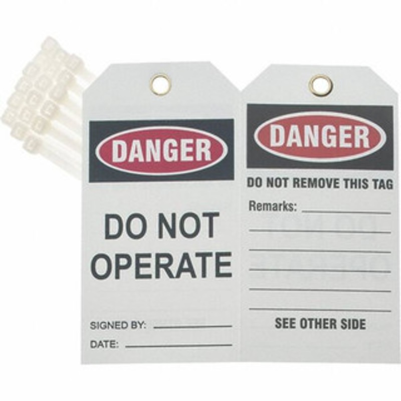 Value Collection 25 Qty 1 Pack 5-1/2 High x 3 Long, CAUTION – DO NOT OPERATE, English Safety & Facility Tag Tag Header: Danger BD-KP66731 – 53605440