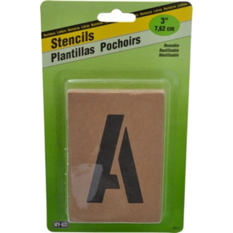 Value Collection Facility Stencils, Type: Letter Set (A-Z), Message Type: Plant Marking, Character Height (Inch): 3, Letter Value: Complete Alphabet, Material: Heavy-Duty Stencil Board ST-3 – 36940575