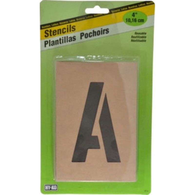 Value Collection Facility Stencils, Type: Letter Set (A-Z), Message Type: Plant Marking, Character Height (Inch): 4, Letter Value: Complete Alphabet, Material: Heavy-Duty Stencil Board ST-4 – 36940583