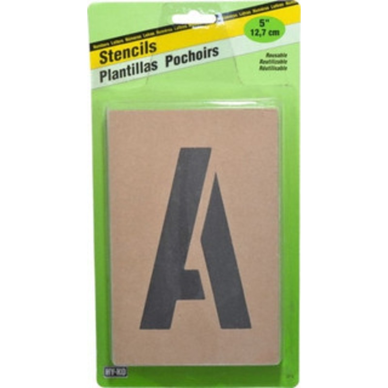 Value Collection Facility Stencils, Type: Letter Set (A-Z), Message Type: Plant Marking, Character Height (Inch): 5, Letter Value: Complete Alphabet, Material: Heavy-Duty Stencil Board ST-5 – 36940591