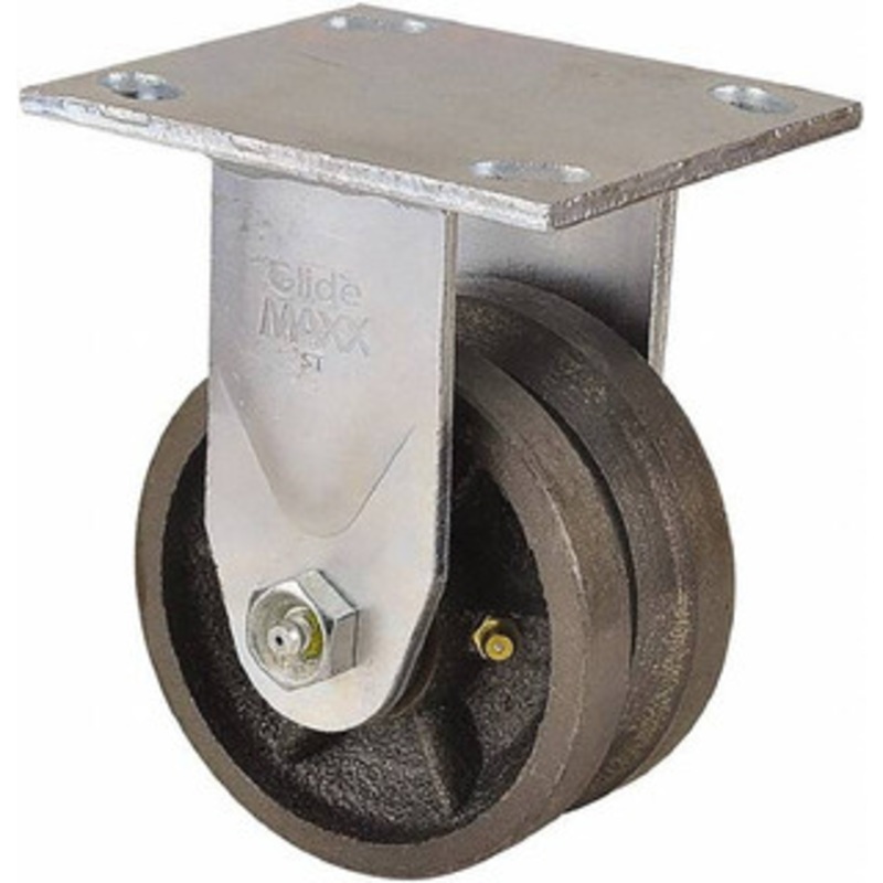 Value Collection 4 Diam x 2 Wide, Metal With Groove Rigid Caster 800 Lb Capacity, Top Plate Mount, 4 x 4-1/2 Plate, Roller Bearing GMC-SI-0076 – 66030081