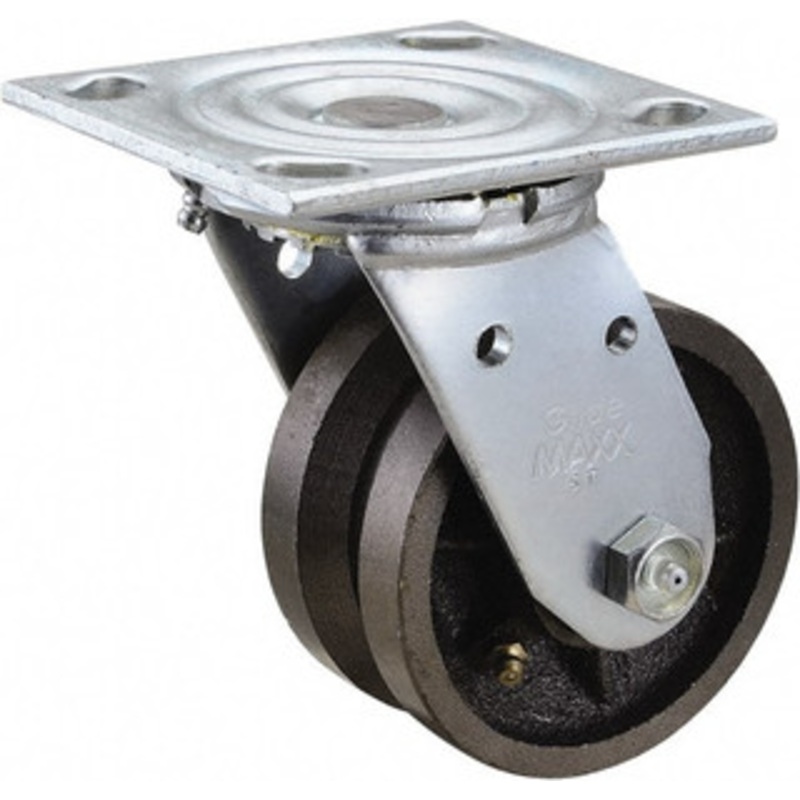 Value Collection 4 Diam x 2 Wide, Metal With Groove Swivel Caster 800 Lb Capacity, Top Plate Mount, 4 x 4-1/2 Plate, Roller Bearing 16VG04201S – 66030057