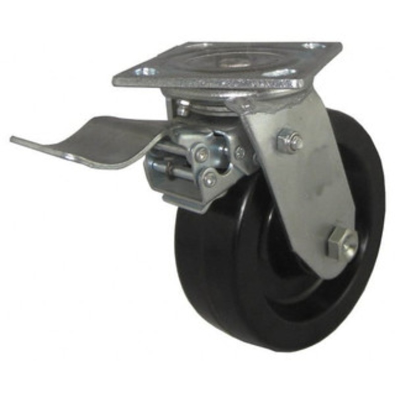 Value Collection 5 Diam x 2 Wide x 6-1/2 OAH Top Plate Mount Swivel Caster with Brake Phenolic, 1,100 Lb Capacity, Roller Bearing, 4 x 4-1/2 Plate GMC-SH-0088 – 02277689