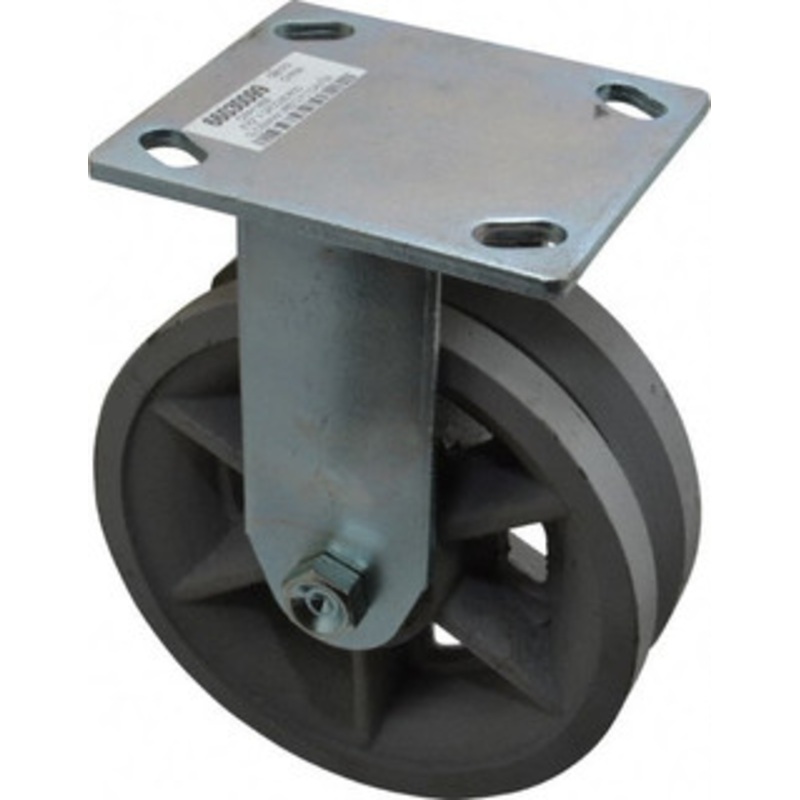 Value Collection 6 Diam x 2 Wide, Metal With Groove Rigid Caster 1,000 Lb Capacity, Top Plate Mount, 4 x 4-1/2 Plate, Roller Bearing 16VG06201R – 66030099