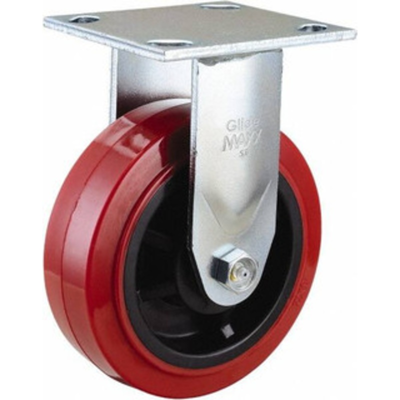 Value Collection 6 Diam x 2 Wide x 7-1/2 OAH Top Plate Mount Rigid Caster Polyurethane, 600 Lb Capacity, Roller Bearing, 4 x 4-1/2 Plate ER6X2TPU – 66028309