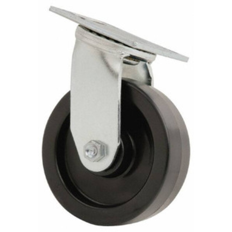 Value Collection 6 Diam x 2 Wide x 7-1/2 OAH Top Plate Mount Swivel Caster Polyolefin, 800 Lb Capacity, Roller Bearing, 4 x 4-1/2 Plate GMC-SH-0074 – 66028002
