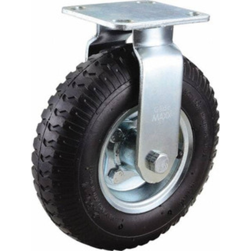 Value Collection 8 Diam x 2 Wide, Pneumatic Rigid Caster 300 Lb Capacity, Top Plate Mount, 4 x 4-1/2 Plate, Ball Bearing PNU80RGD – 66019035