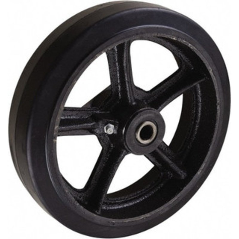 Value Collection 8 Diam x 2 Wide, Rubber Caster Wheel 1,000 Lb. Capacity, 2-3/16 Hub Length, 3/4 Axle Diam, Roller Bearing WH8X2MORR – 02275352