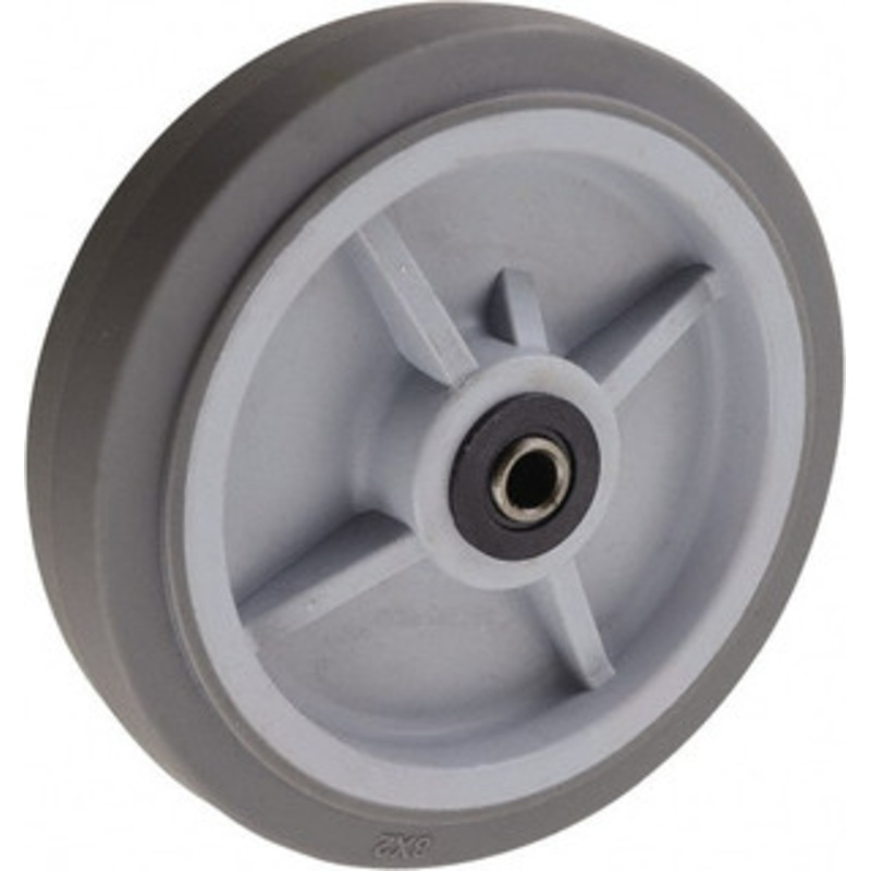 Value Collection 8 Diam x 2 Wide, Solid Rubber Caster Wheel 500 Lb. Capacity, 2-3/16 Hub Length, 1/2 Axle Diam, Roller Bearing WH8X2TPRR – 02275253