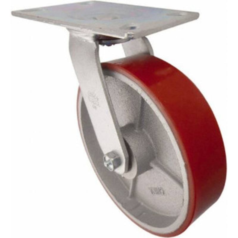 Value Collection 8 Diam x 2 Wide x 9-1/2 OAH Top Plate Mount Swivel Caster Polyurethane, 1,000 Lb Capacity, Roller Bearing, 4-1/2 x 6-1/4 Plate GMC-SH-0027 – 02276418