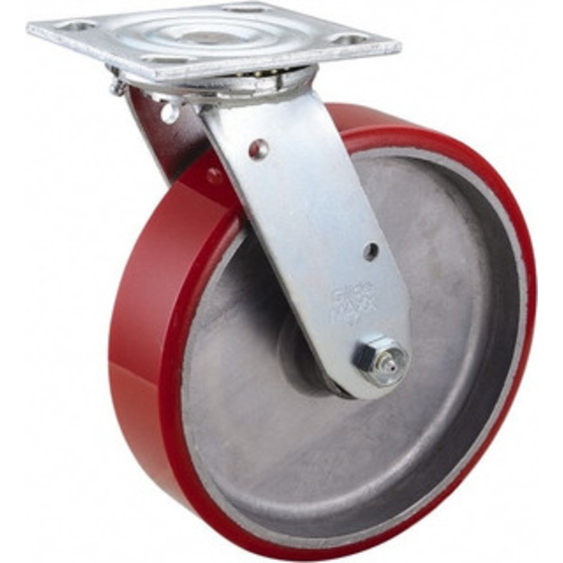 Value Collection 8 Diam x 2 Wide x 9-1/2 OAH Top Plate Mount Swivel Caster Polyurethane, 990 Lb Capacity, Roller Bearing, 4 x 4-1/2 Plate ES8X2MOP – 02277457