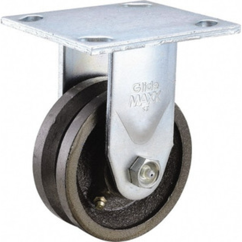 Value Collection 4 Diam x 1-1/2 Wide, Metal With Groove Rigid Caster 600 Lb Capacity, Top Plate Mount, 4 x 4-1/2 Plate, Roller Bearing 16VG04201R – 66030073