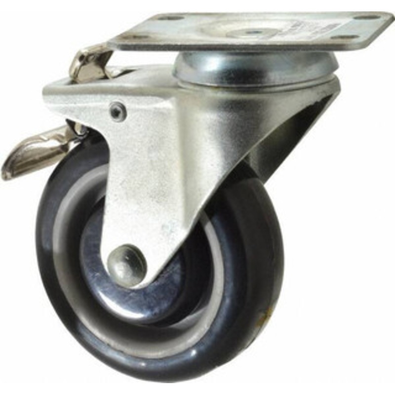 Value Collection 4 Diam x 1-1/4 Wide x 5-13/32 OAH Top Plate Mount Swivel Caster with Brake Polyurethane, 235 Lb Capacity, Ball Bearing, 2-7/8 x 3-5/8 Plate 4-30-213G-2 – 66027657