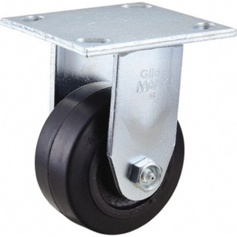 Value Collection 4 Diam x 2 Wide x 5-5/8 OAH Top Plate Mount Rigid Caster Rubber, 300 Lb Capacity, Roller Bearing, 4 x 4-1/2 Plate ER4X2MOR – 66028176