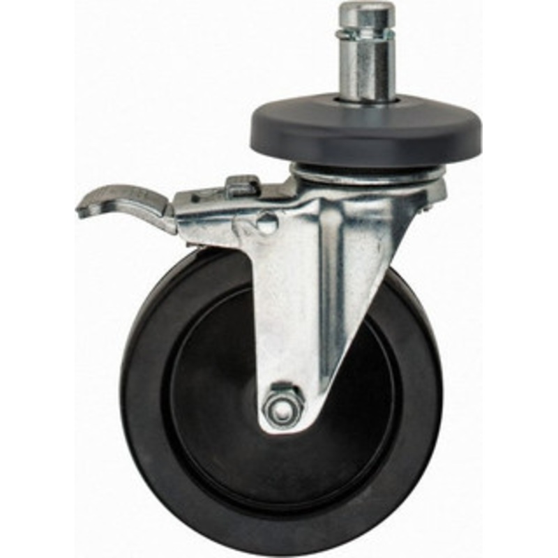 Value Collection 5 Diam x 1-1/4 Wide, Hard Rubber Swivel with Brake Caster 200 Lb Capacity, Plain Stem Mount WS-MH-WS-031 – 70243407