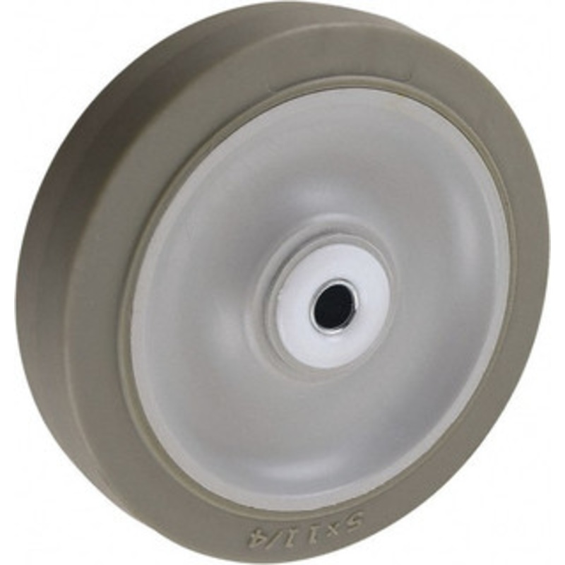 Value Collection 5 Diam x 1-1/4 Wide, Soft Rubber Caster Wheel 200 Lb. Capacity, 1-1/2 Hub Length, 3/8 Axle Diam, Sleeve Bearing 5-314GF – 02275212
