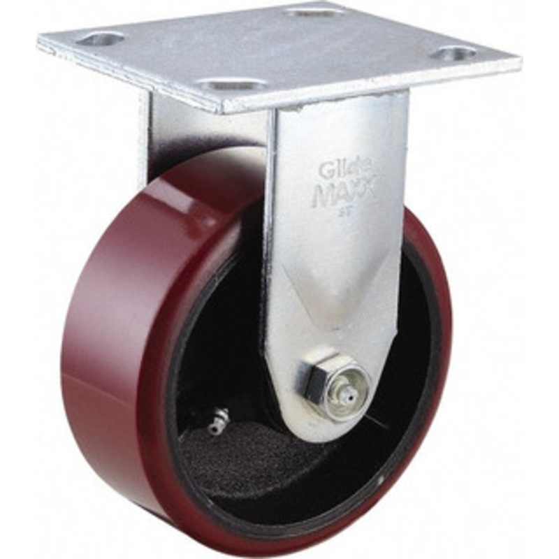 Value Collection 5 Diam x 2 Wide x 6-1/2 OAH Top Plate Mount Rigid Caster Polyurethane, 1,200 Lb Capacity, Roller Bearing, 4 x 4-1/2 Plate GMC-SI-0068 – 89765101