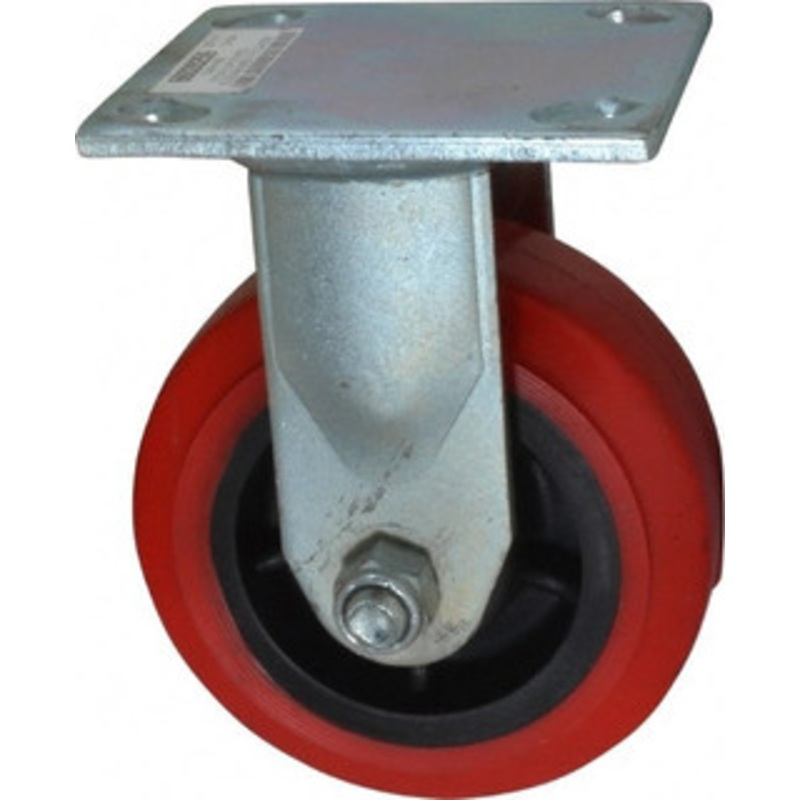 Value Collection 5 Diam x 2 Wide x 6-1/2 OAH Top Plate Mount Rigid Caster Polyurethane, 600 Lb Capacity, Roller Bearing, 4 x 4-1/2 Plate ER5X2TPU – 66028259