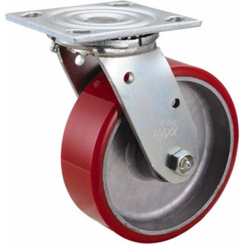 Value Collection 6 Diam x 2 Wide x 7-1/2 OAH Top Plate Mount Swivel Caster Polyurethane, 990 Lb Capacity, Roller Bearing, 4 x 4-1/2 Plate ES6X2MOP – 02277432
