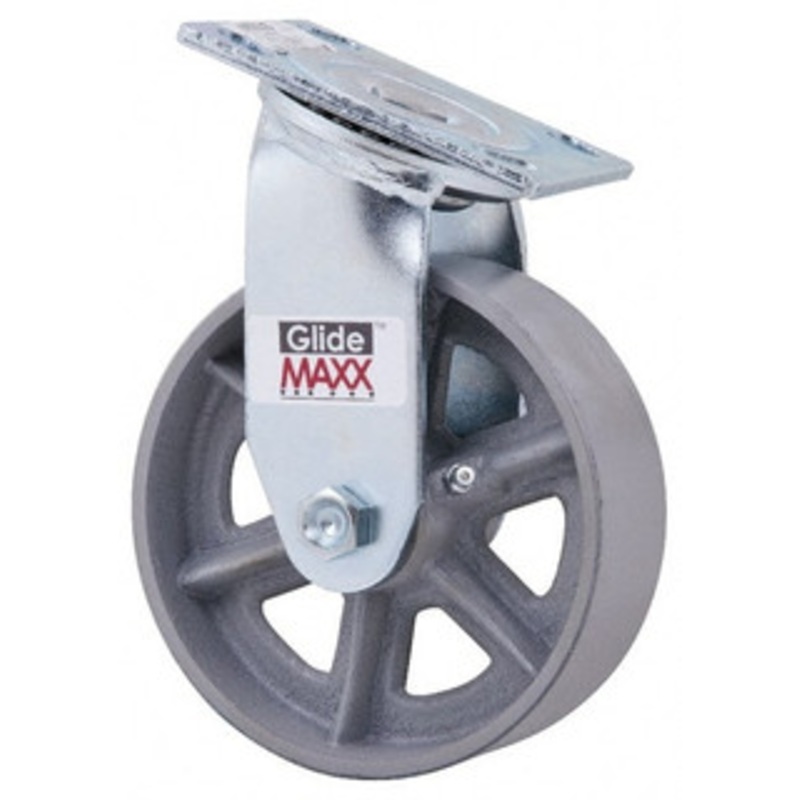 Value Collection 6 Diam x 2 Wide x 7-1/2 OAH Top Plate Mount Swivel Caster Semi-Steel, 1,200 Lb Capacity, Roller Bearing, 4 x 4-1/2 Plate GMC-SH-0077 – 66028010