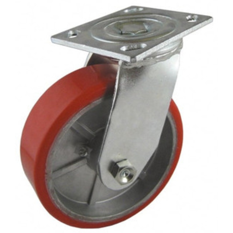 Value Collection 5 Diam x 2 Wide x 6-1/2 OAH Top Plate Mount Swivel Caster Polyurethane, 1,250 Lb Capacity, Roller Bearing, 4 x 4-1/2 Plate ES5X2MOPK – 02277622