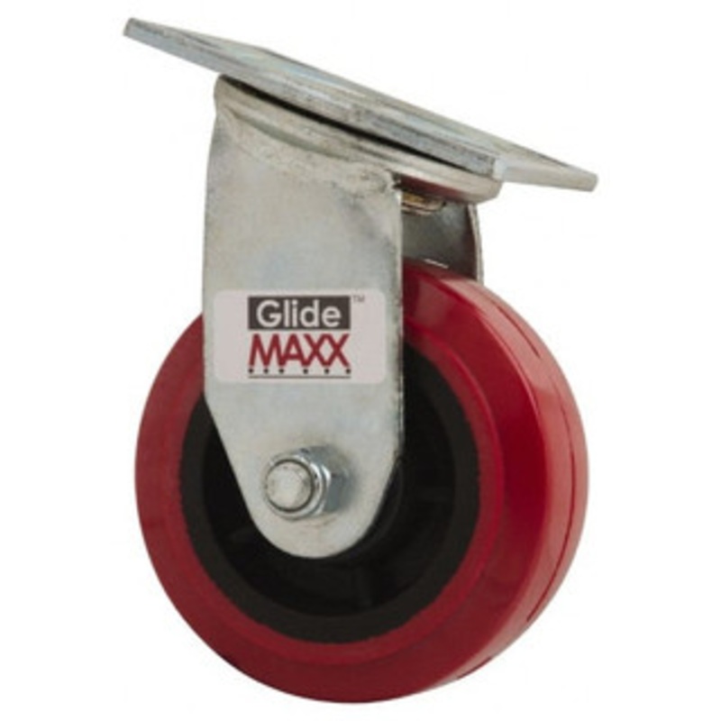 Value Collection 5 Diam x 2 Wide x 6-1/2 OAH Top Plate Mount Swivel Caster Polyurethane, 600 Lb Capacity, Roller Bearing, 4 x 4-1/2 Plate ES5X2TPU – 66027954