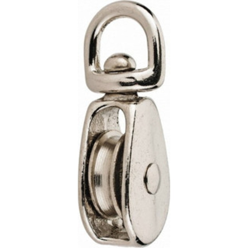 Value Collection Swivel Eye Single Sheave Pulley Sheave, 1 Inch Outside Diameter, Fibrous Rope, 1/4 Inch Diameter, Gray Iron, Zinc Plated Finish 205-1 – 67329003