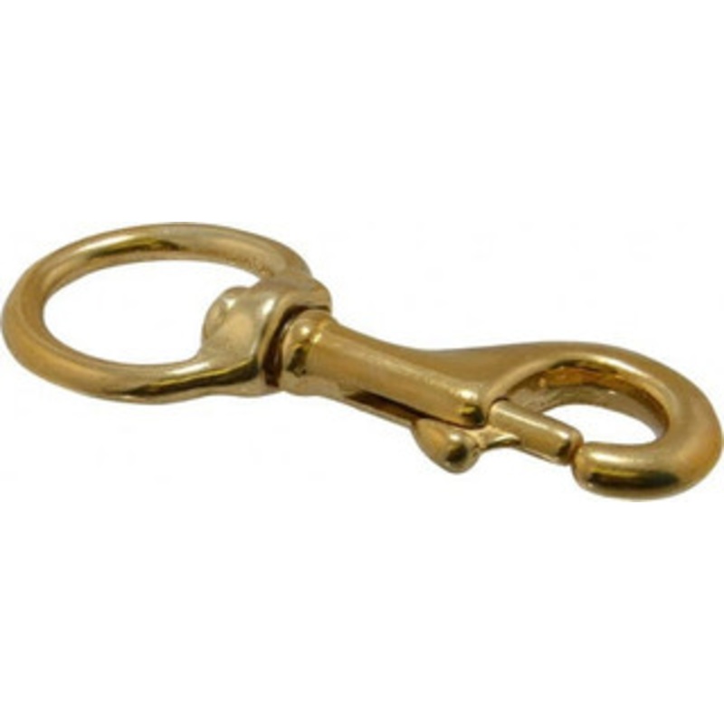 Value Collection 3-5/8 Long Oval Swivel Eye Bolt Snap Solid Brass with 3/8 Snap Opening 67790600 – 67790600