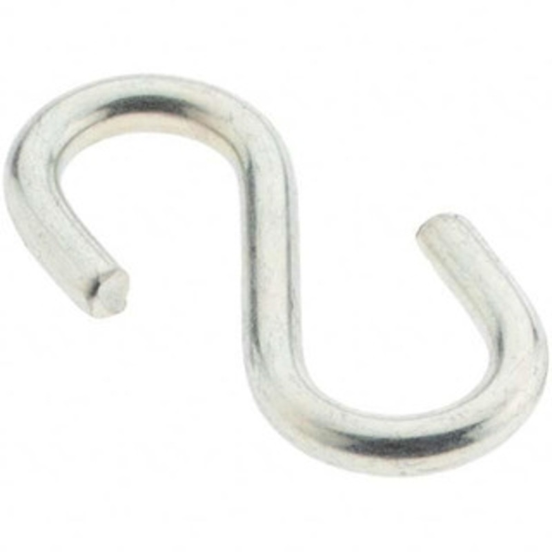 Value Collection 50 Qty 1 Pack Carbon Steel Bright Zinc S-Hook 0.105 Wire, 1-1/8 OAL BD-KP71855 – 53605150