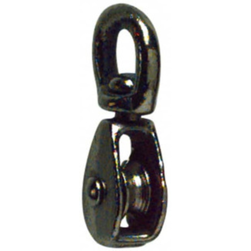 Value Collection Swivel Eye Single Sheave Pulley Sheave, 3/4 Inch Outside Diameter, Fibrous Rope, 3/16 Inch Diameter, Gray Iron, Zinc Plated Finish 205-3/4 – 67328989