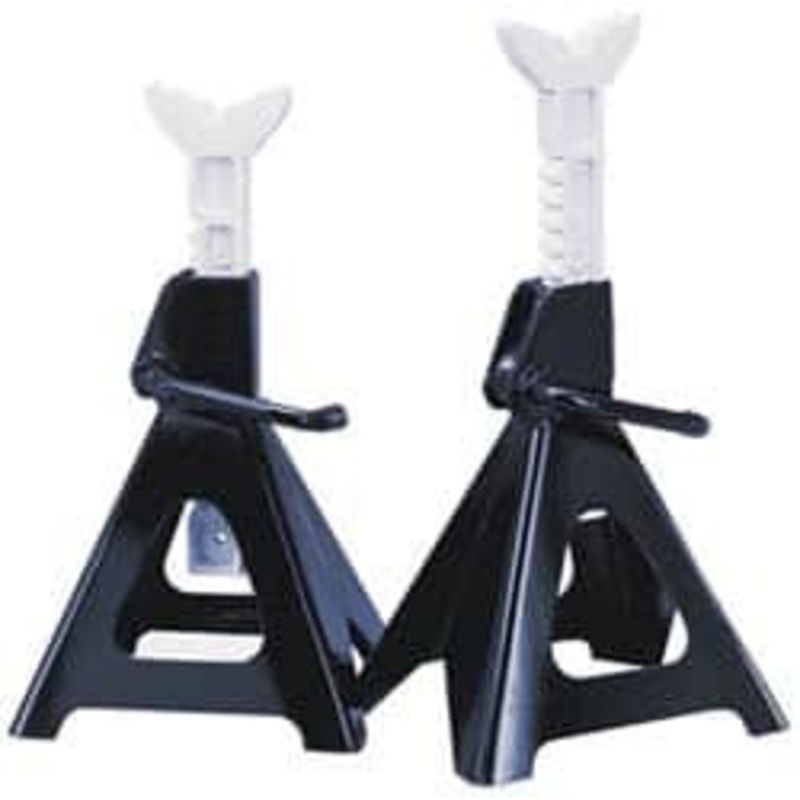 Value Collection 12 Ton Load Capacity Ratcheting Jack Stand 17-1/2 to 27-1/2 Inch High, 12 Inch Base Diameter x 12 Inch Long x 10-5/8 Inch Wide Chassis T412002 – 51374155