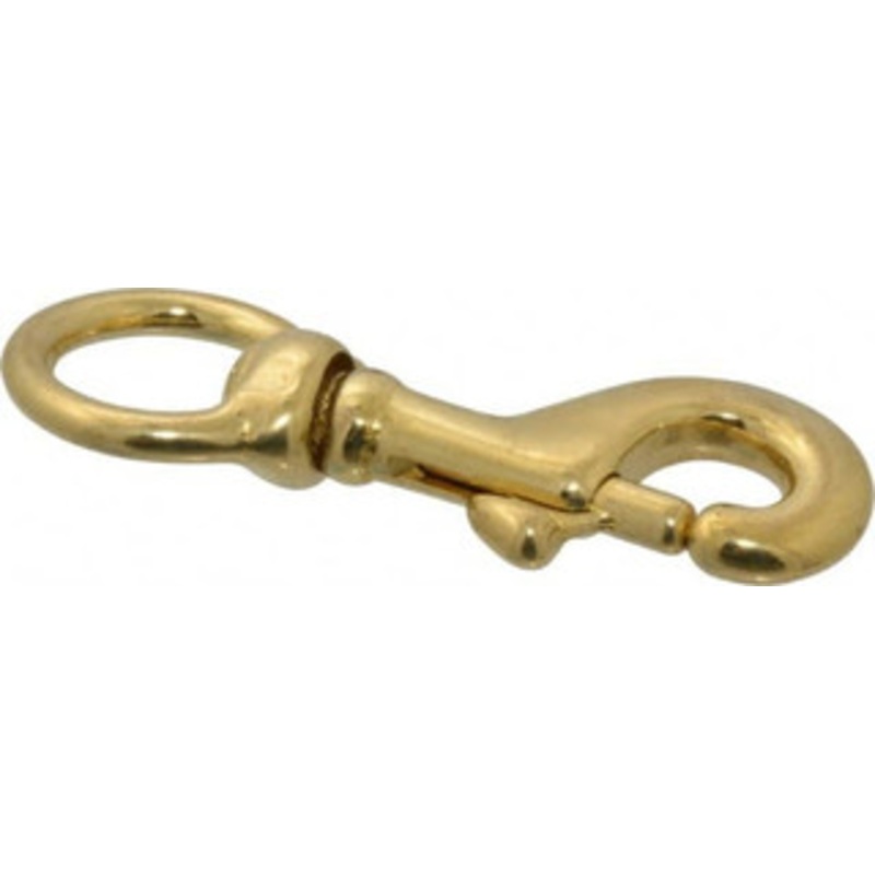 Value Collection 3-1/8 Long Oval Swivel Eye Bolt Snap Solid Brass with 5/16 Snap Opening 67790584 – 67790584