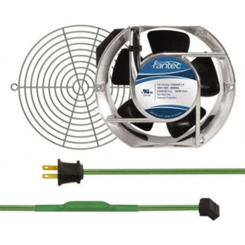 Value Collection 115 Volts, AC, 240 CFM, Oval Tube Axial Fan Kit 0.46 Amp Rating, Includes Fan, Fan Filter, 151mm High x 172mm Wide x 51mm Deep, Thermostatically Controlled Fan Cord GCAB707 – 44905792